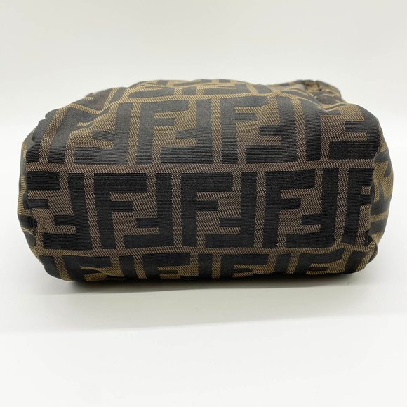 Authentic FENDI 2151/26541/009 Mini Handbag Pouch Zucca Nylon Canvas Khaki Brown - Picture 2 of 7